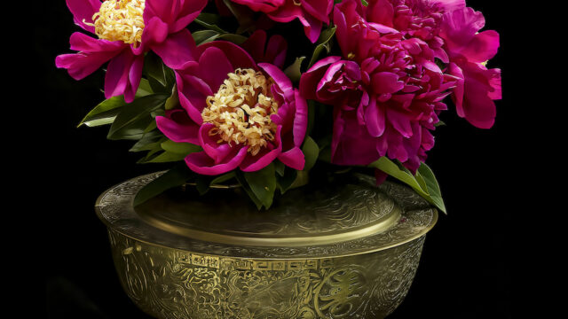 2022 11 Ridenour NANCY Bronze Hot Pot and Peonies – Nancy Ridenour