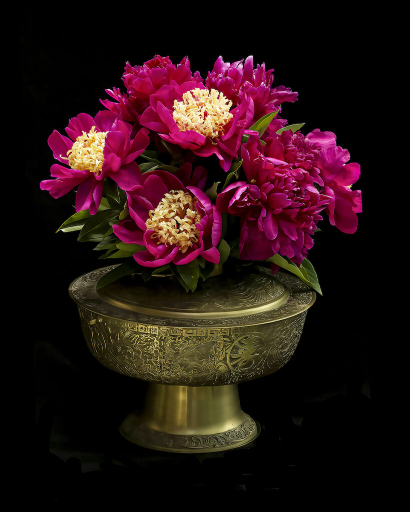 2022 11 Ridenour NANCY Bronze Hot Pot and Peonies – Nancy Ridenour